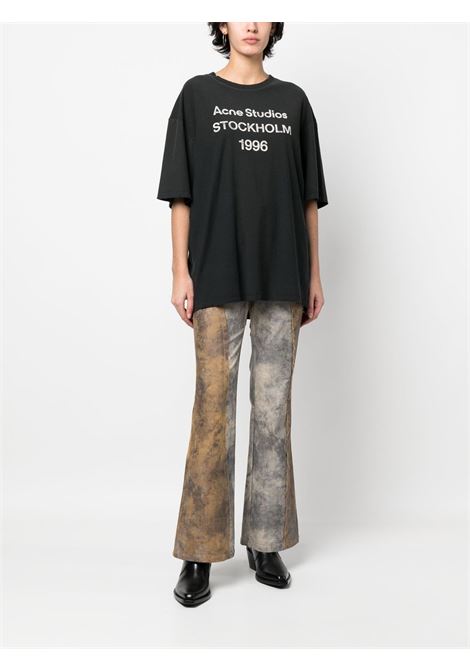 t-shirt logo relaxed fit unisex nero sbiadito ACNE STUDIOS | CL0196BM0